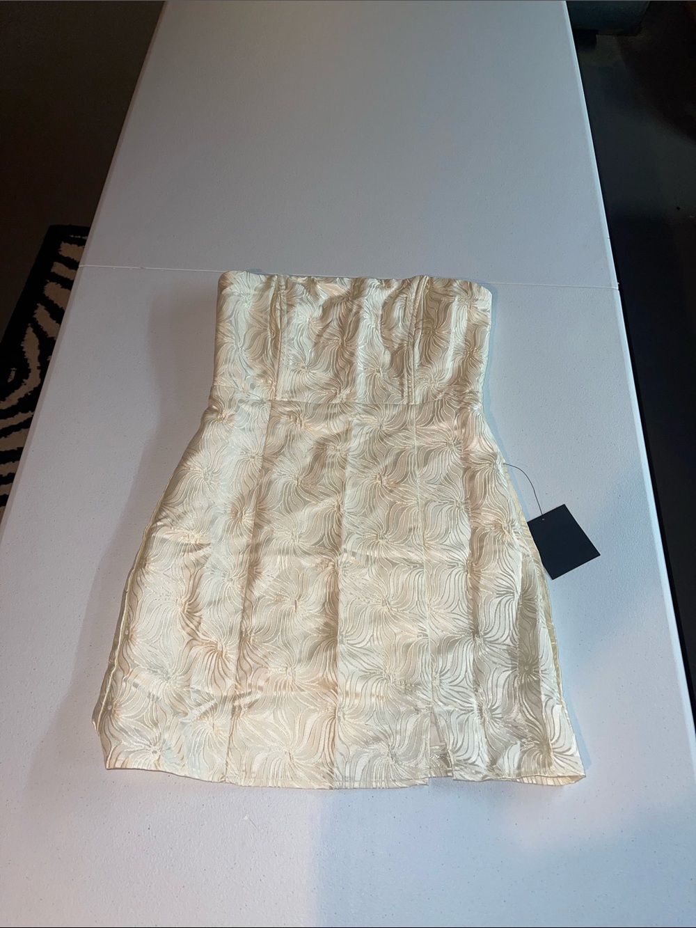 Lulus Strapless Jacquard Bustier Mini Dress
